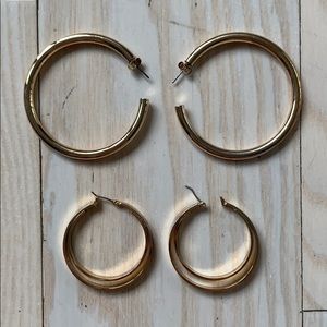 SET OF 2 Gold Hoops!